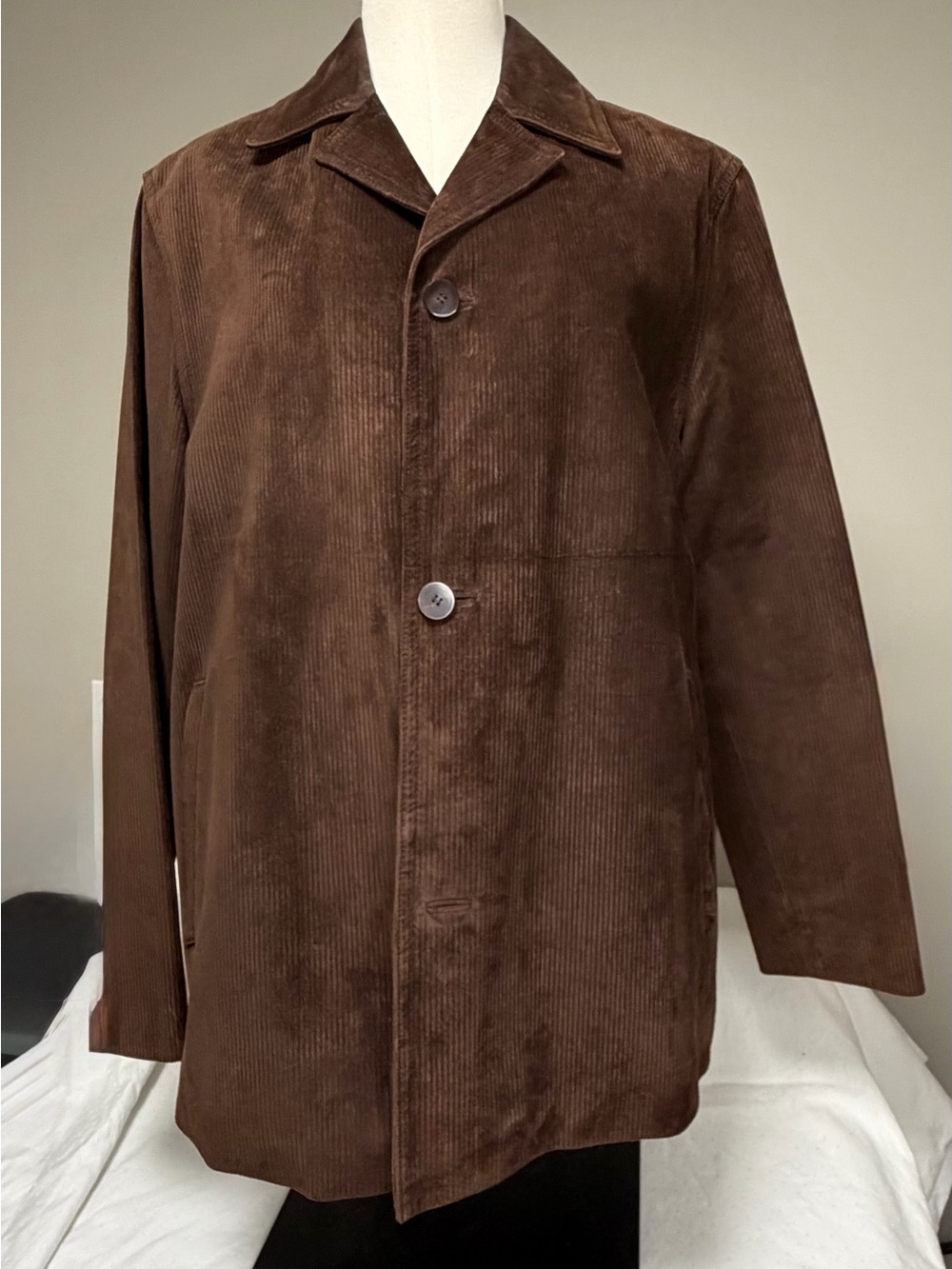 Men’s Cole Haan Ribbed Suede Car Coat